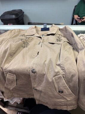 Susan Graver Tan Cotton Stretch Jacket